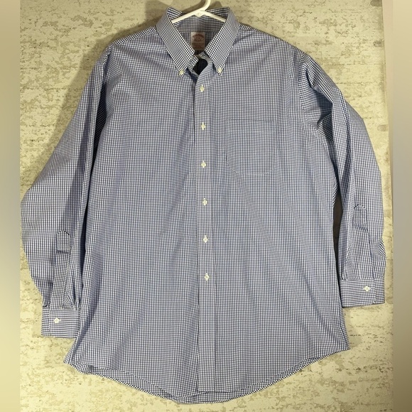 BROOKS BROS Traditional Fit, Non-Iron Plaid Button Down Shirt Size 17-34 - Picture 1 of 11